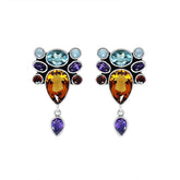 SE-2732-CO2 Sterling Silver Earring With Multi Stones Jewelry Bali Designs Inc